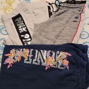 3 pairs of PINK joggers